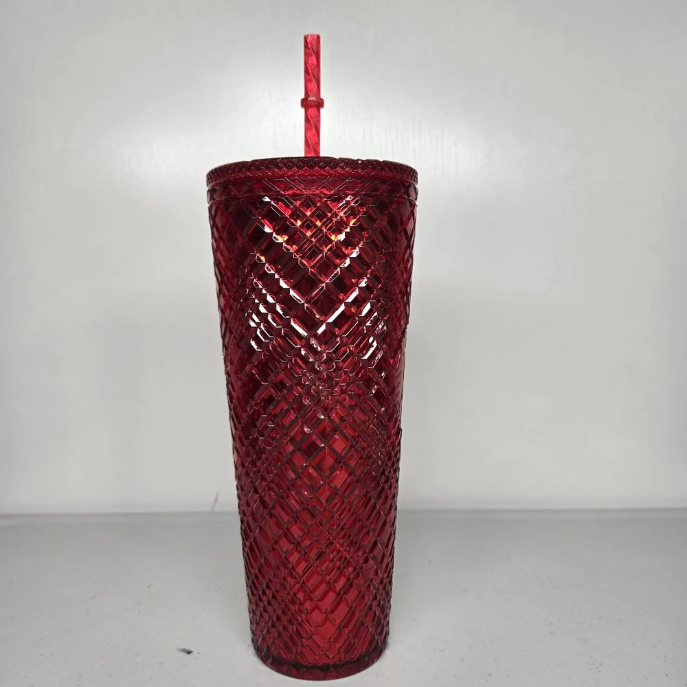 Starbucks Tumbler Red Winter Holiday 2021‎ Venti Jeweled Cold Cup 24oz Cup New